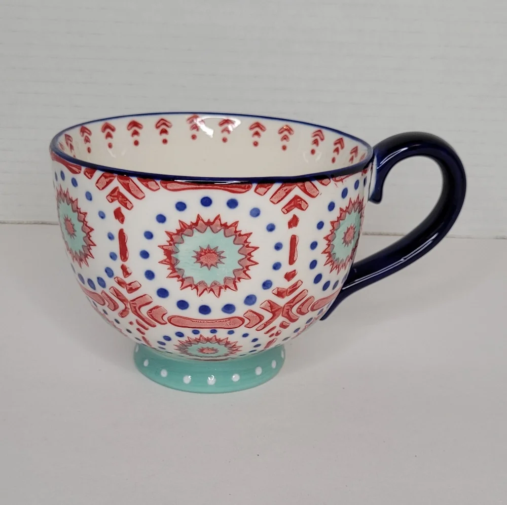 Pier 1 Multicolor Lily Patterned Cup Mug